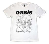Rock Off officially licensed products Camiseta Oasis Definitely Maybe Line Drawing, blanco, M