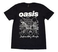 Rock Off officially licensed products Camiseta Oasis Definitely Maybe Line Drawing, Negro, XL