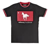 Rock Off officially Licensed Products Deftones Star and Pony Ringer - Camiseta, Negro, XL