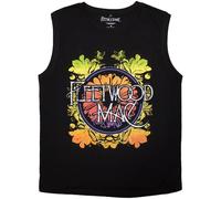Rock Off officially Licensed Products Fleetwood Mac Circle - Camiseta sin mangas con logotipo floral, Negro, M