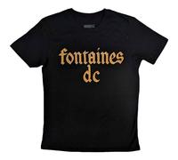 Rock Off officially licensed products Fontaines D C Gothic Band Logo Camiseta XL Negro, Negro, XL