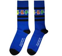 Rock Off officially licensed products Grateful Dead Dancing Bears - Calcetines tobilleros a rayas, talla única, Azul, UK Size 6-11