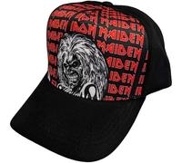 Rock Off Officially Licensed Products Iron Maiden Eddie - Gorra de béisbol con Logotipo repetido, Talla única, Color Negro, Negro -, Talla única