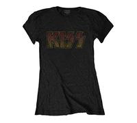 Rock Off Officially Licensed Products Kiss Classic Logo Vintage Camiseta Mujer (Pack de 1)