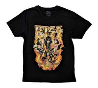 Rock Off officially licensed products Kiss End of The Road Tour Naranja Logo T Shirt, Negro, XL