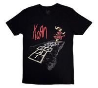 Rock Off officially licensed products Korn 'Follow The Leader Hopscotch' - Camiseta unisex de manga corta, Negro, L