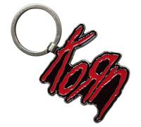 Korn - Llavero con logotipo de banda roja, talla única, Negro -, talla única