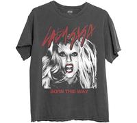 Rock Off officially licensed products Lady Gaga Born This Way Photo T Shirt, Gris Oscuro, M