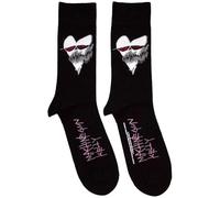 Rock Off officially licensed products Machine Gun Kelly - Calcetines tobilleros con cara de corazón, talla única, Negro, Altoa única