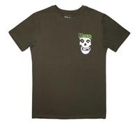 Rock Off officially licensed products Misfits Mini Skull And Logo T Shirt, Verde, L