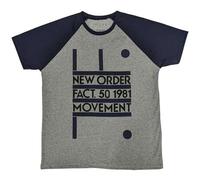 Rock Off officially licensed products New Order Movement Raglan T Shirt, gris, M