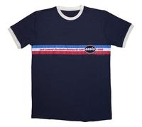Oasis Camiseta de manga corta 1996 Tour Horizontal Stripes Ringer Unisex Navy Blue L