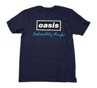 Rock Off officially licensed products Oasis Definitely Maybe - Camiseta con logotipo de texto, azul marino, XXL