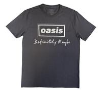 Rock Off Officially Licensed Products Oasis Definitely Maybe - Camiseta con Texto Desgastado, Gris, M