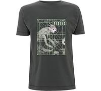 Rock Off officially licensed products Pixies Monkey Grid Hombre Camiseta Gris Marengo XL 100% algodón Regular