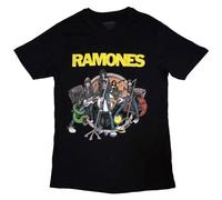 Rock Off officially licensed products Ramones Cartoon Band T Shirt, Negro , M