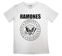 Rock Off officially licensed products Ramones Presidential Seal - Camiseta ajustada para mujer, talla M, color blanco