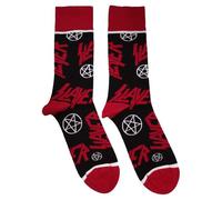 Rock Off officially licensed products Slayer Band Logo and Pentegram Ankle Socks UK Size 7-11, Black, M, Negro, M