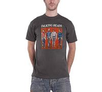 Rock Off officially licensed products Talking Heads T Shirt Pixel Retrato Nuevo Oficial Unisex Charcoal Gris, antracita, L