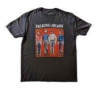Rock Off officially licensed products Talking Heads T Shirt Pixel Retrato Nuevo Oficial Unisex Charcoal Gris, antracita, L