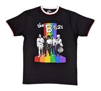Rock Off officially licensed products The B52's Rainbow Stripes Ringer T Shirt