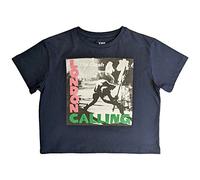 Rock Off officially licensed products The Clash Crop Top T Shirt London Calling Band Logo Nuevo Oficial para Mujer Talla M