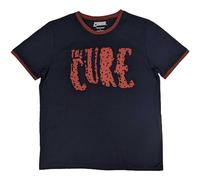 Rock Off officially licensed products The Cure Band Logo Ringer T Shirt, azul marino, M