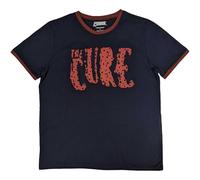Rock Off Officially Licensed Products The Cure Band Logo Ringer T Shirt, Azul Marino, XL