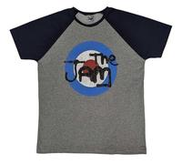 Rock Off officially licensed products The Jam Raglan Vintage Logo Raglan T Shirt, gris, M