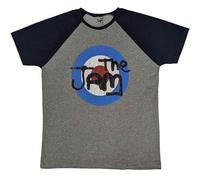 Rock Off officially licensed products The Jam Raglan Vintage Logo Raglan T Shirt, gris, M