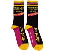 Rock Off officially licensed products The Sex Pistols NMTB - Calcetines tobilleros a rayas, talla única, Negro, Altoa única
