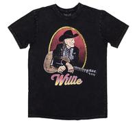Rock Off officially licensed products Willie Nelson Lasso Retrato - Camiseta, Negro, L
