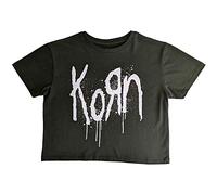 Rock Off Oficially licensed products Korn Crop Top T Shirt Still A Freak Band Logo Nuevo Oficial para Mujer Verde Size M, Verde, M
