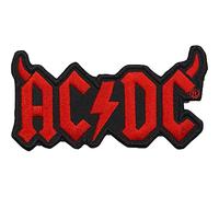 Rock Off Parche de tela de poliéster con diseño de cuernos AC/DC, 48 x 95 mm, 1 unidad