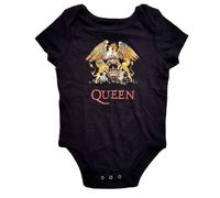 Rock Off Queen Kids Baby Grow: Classic Crest, Negro , 18-24 meses