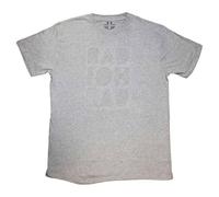 Rock Off Radiohead-Bloc de Notas (Recortado) -Camiseta Gris orgánica, L Unisex Adulto