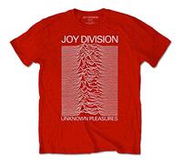 Rock Off Red Joy Division Unknown Pleasures White Oficial Camiseta para Hombre (Small)