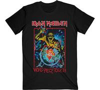 Rock Off Trade Iron Maiden T Shirt World Piece Tour 1983 Band Logo Nuevo Oficial De Los Hombres Size L