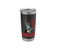 Rock On America Estatua Liberty Guitarra Rock & Roll Vaso térmico de acero inoxidable de doble pared