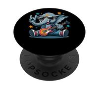 Rock On Elephant con Guitarra Estilo Fresco PopSockets PopGrip Adhesivo
