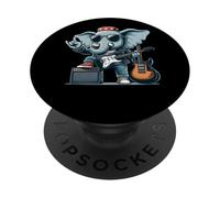 Rock On Elephant Guitarra Amante de la música PopSockets PopGrip Adhesivo