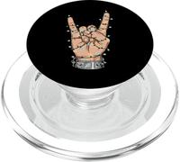 Rock On Hand Luces de Navidad Música Heavy Metal PopSockets PopGrip para MagSafe