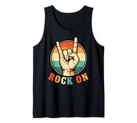 Rock On Hand Signo Símbolo Gesto Rock Lover Regalo Hombres Mujeres Camiseta sin Mangas