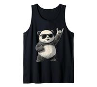 Rock On Panda con Gafas De Sol Diversión Camiseta sin Mangas