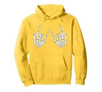 Rock On - Rock & Roll Cool Skeleton Hands para Hombre y Mujer Sudadera con Capucha, Unisex para Adultos, Limón, L