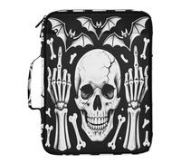 Rock on Skeleton Hands with Skulls Carpetas expandibles 7 bolsillos tamaño carta A4 con cierre de cremallera para organizador de archivos de oficina