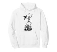 Rock On Skeleton Mano Guitarra Skull Power Rock Band Sudadera con Capucha