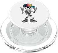 Rock On Skeleton - Sombrero Colorido Divertido Punk Calavera Halloween PopSockets PopGrip para MagSafe