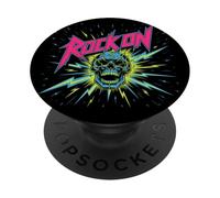 Rock On Skull Música Rock clásica Arte Retro PopSockets PopGrip Adhesivo