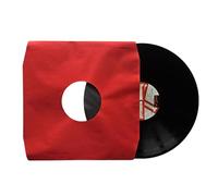 rock on wall - 25 Pochettes Intérieures Vinyle 33T - Papier Rouge Premium & Film Antistatique - Coins Biseautés, Trou Central - Format 12" LP - Étui Inclus - Protection Haute Qualité [Import] [Vinilo]